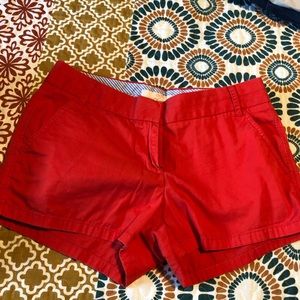 J. Crew red chino shorts size 2